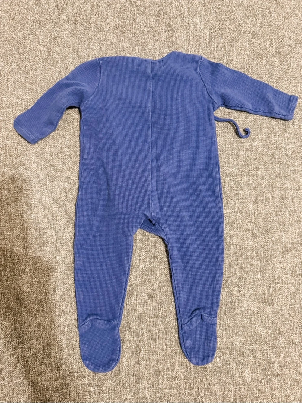 Cozy Navy Blue Footed Wrap One-Piece for Kids